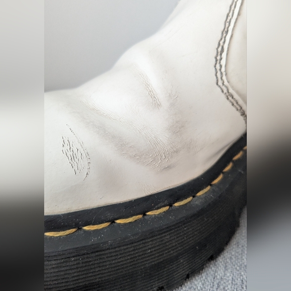 Dr Martens sz 8M 9W white leather platform chelsea boots - Air Wair - Picture 4 of 16